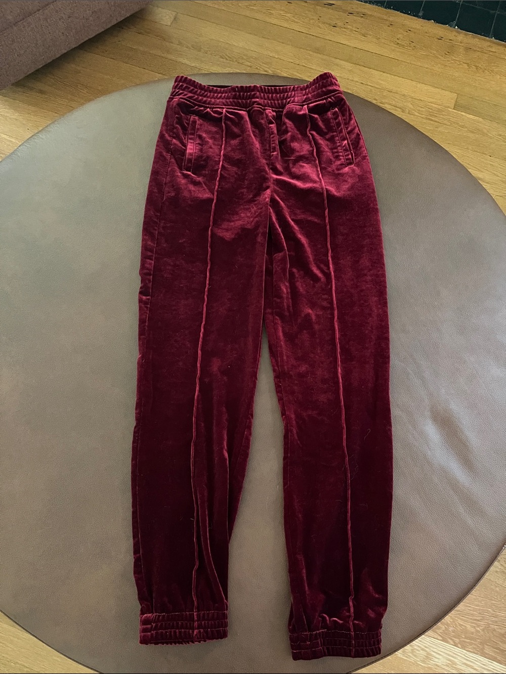 Tractr velour burgundy joggers pants kids 12